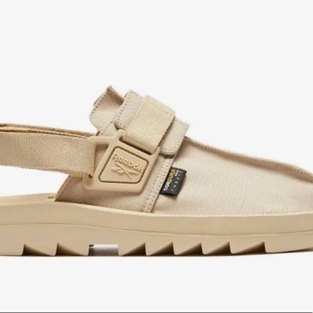 NIB Reebok Beatnik Unisex UTIBEI sandals sneakers tan Sz 12 mules Utility cool - Picture 2 of 7